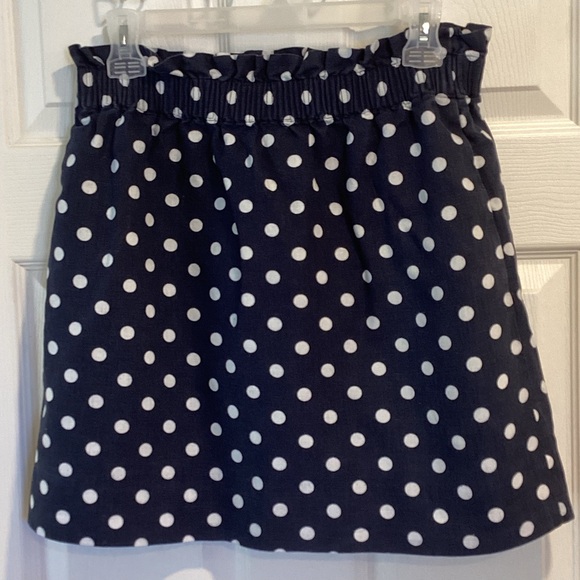 J Crew Sidewalk Blue & White Polkadot Linen Skirt, Size 8 - Picture 3 of 10